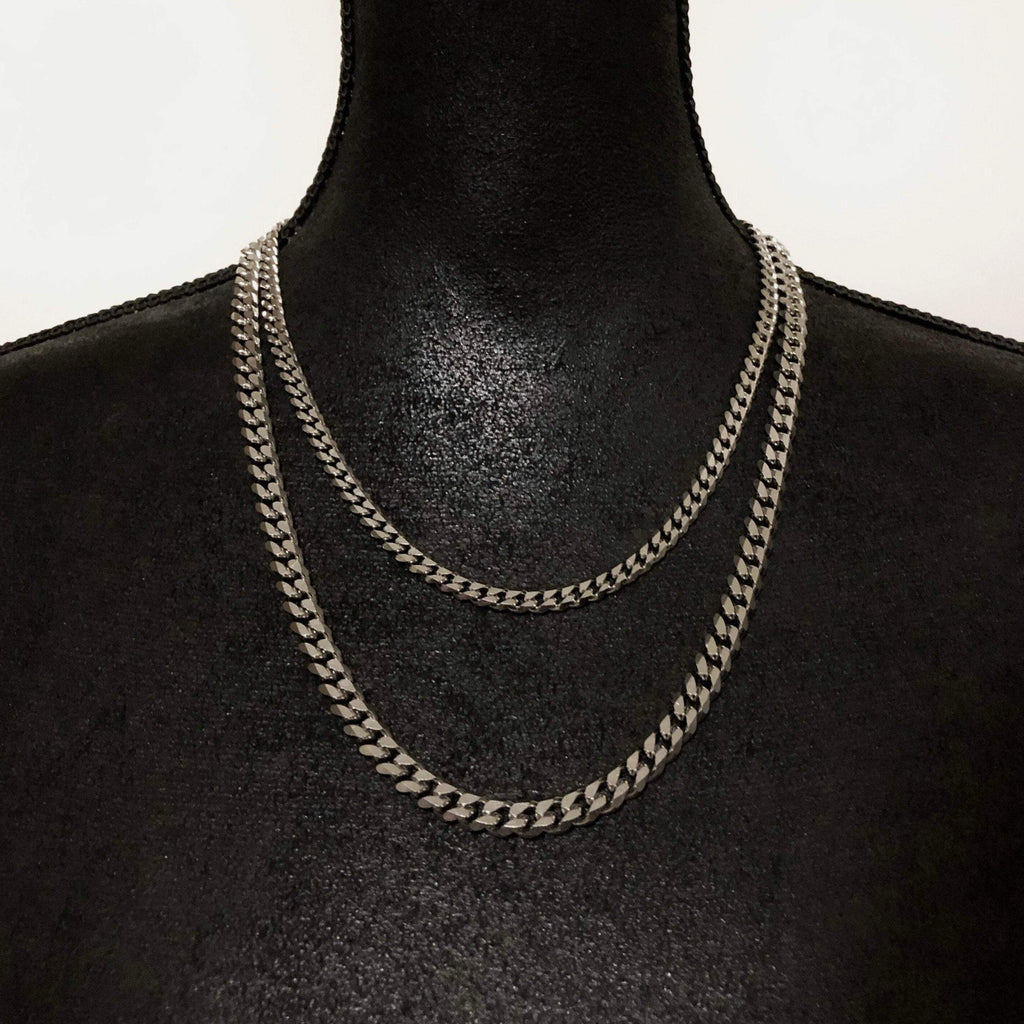 Silver Cuban chain necklace