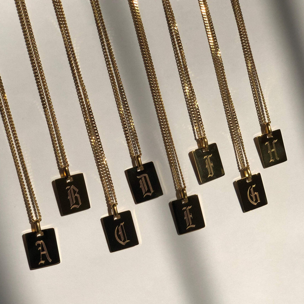 Initial Necklace, Gold Necklace, Initial Pendant, Alphabet Pendant, Letter Pendant | Suradesires