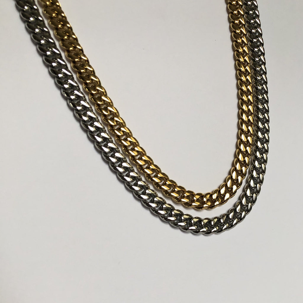 Cuban Link Necklace, 8mm Cuban Chain, 18k Gold PVD Plated Cuban Necklace, Gold Chain Necklace, Cuban Link Chain | Suradesires