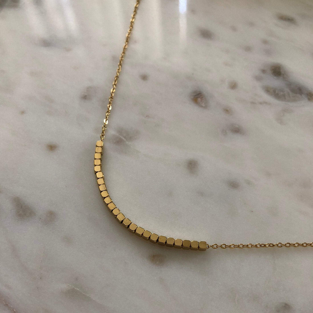 Beaded Gold chain necklace, 18k Gold Plated Chain Necklace, Stainless steel chain, Gold chain | Suradesires