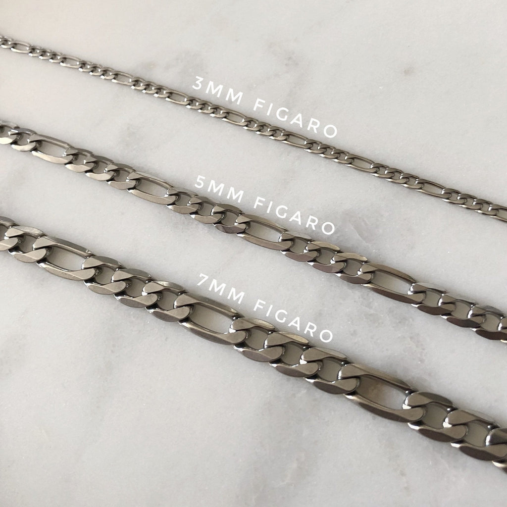 Silver chain necklaces, Stainless steel Antitarnish chain, layering necklaces, Silver Figaro chain | Suradesires