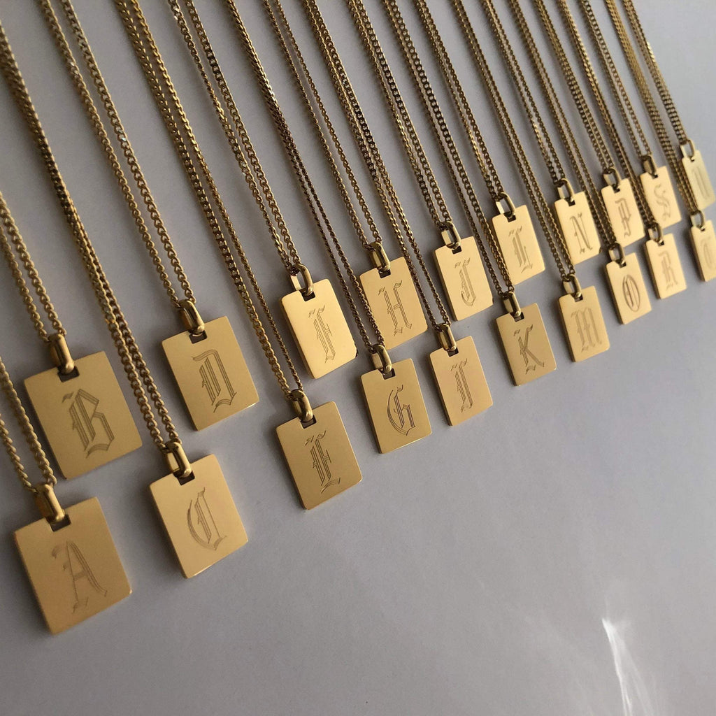 Initial Necklace, Gold Necklace, Initial Pendant, Alphabet Pendant, Letter Pendant | Suradesires