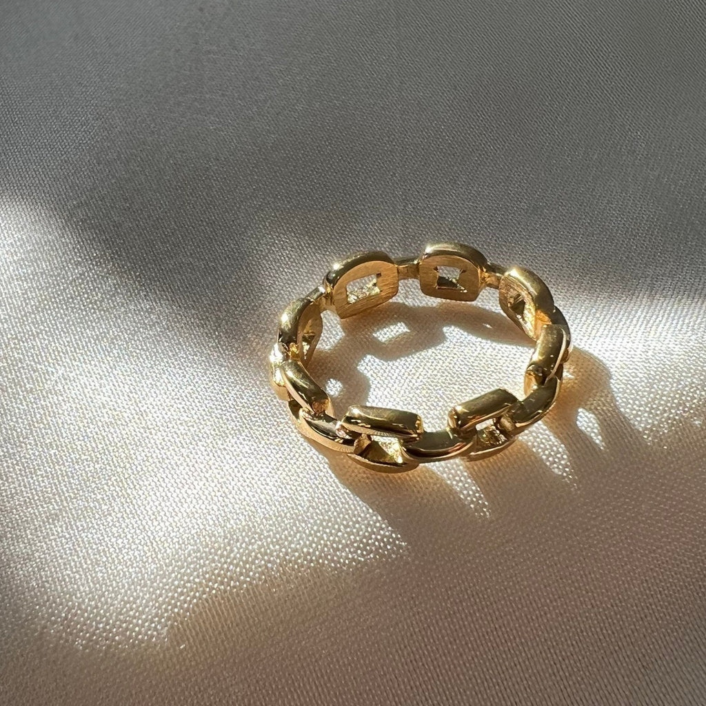 Chain Link Ring, Link Ring, Chain Ring, Gold Ring, Gold Link Ring | Suradesires