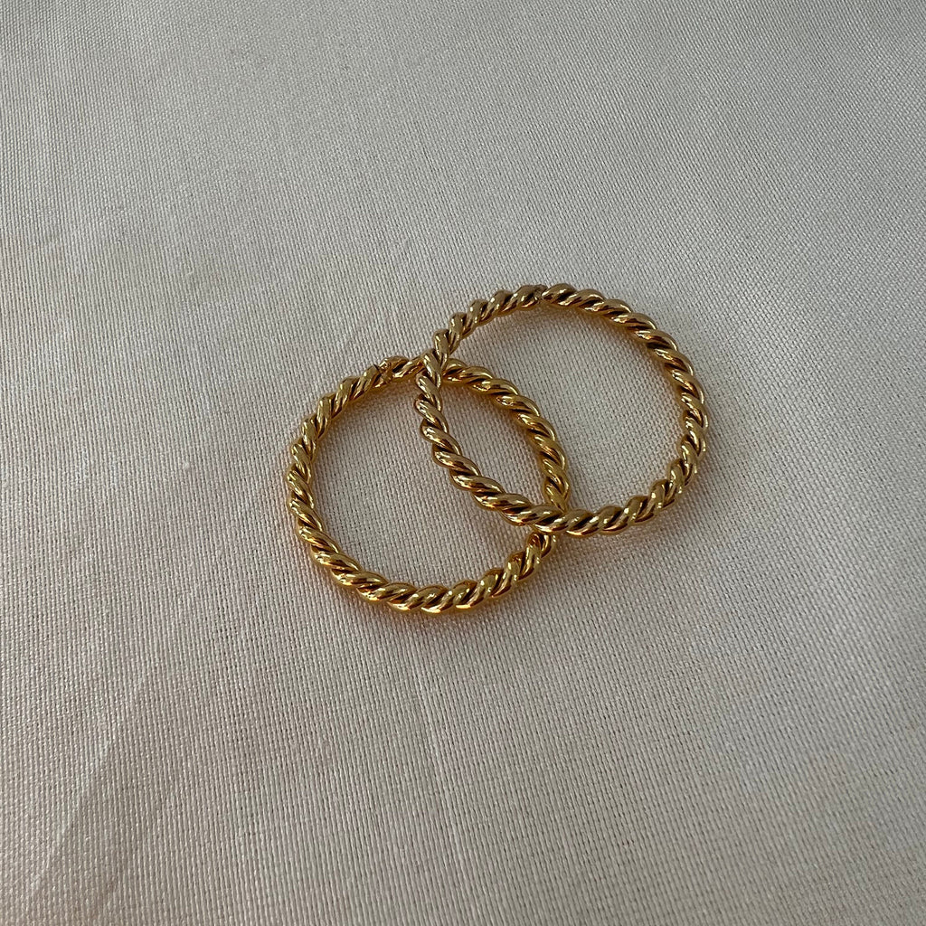 18k Gold Plated Twisted Ring, Twist Ring, Statement Ring, Gold Ring, Twisted Ring, French Ring | Suradesires