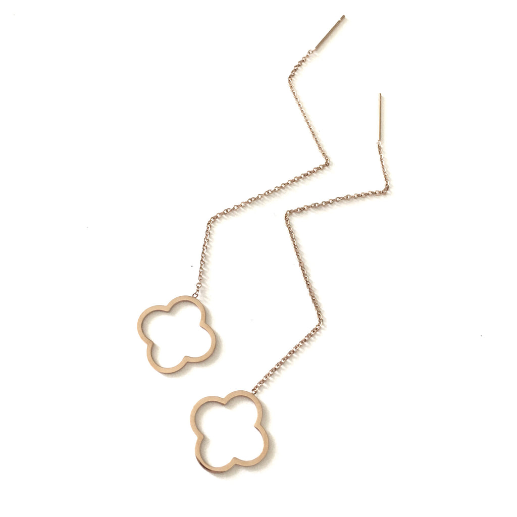 Clover Chain Thread Earrings-Suradesires-Suradesires